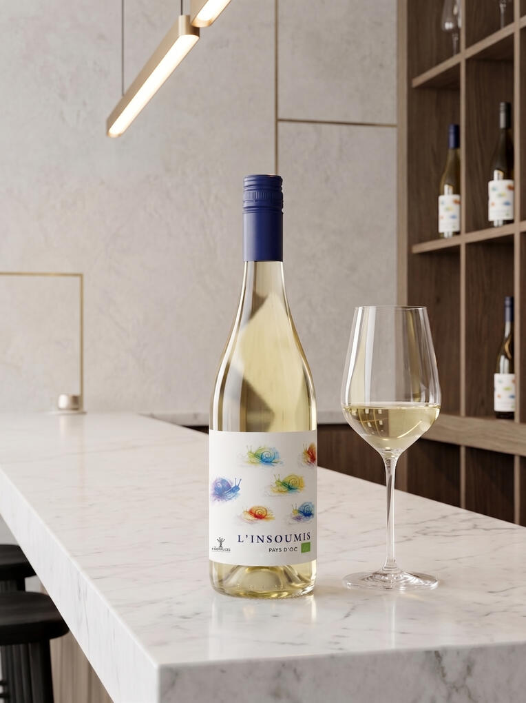 Bouteille L'Insoumis Blanc vin biologique Pays d'Oc - Les 4 Complices